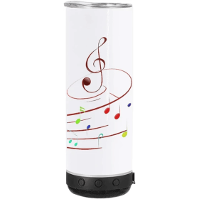 20oz Sublimation Music Speaker Blank Tumbler Cup With Lid Double Wall Vacuum Insulated Bluetooth Speaker Skinny Straight Tumblers