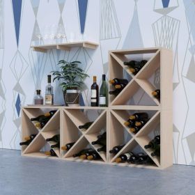 24 Bottle Modular Wine Rack Stackable Wine Storage Cube for Bar Cellar Kitchen Dining Room