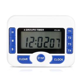 Digital 4â€‘Channel Independent Group Timer Countdown Magnetic Kitchen Cooking Clock