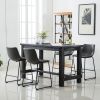 Bronco Antique Wood Finished Counter Height Dining Set: Table and Four Gray Chairs