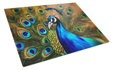 Peacock Glass Cutting Board Decorative Tempered Glass Kitchen Cutting and Serving Board Large Size Chopping Board