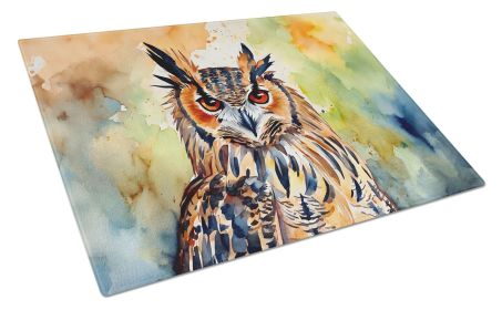 NEW Eurasian Eagle Owl Glass Cutting Board Decorative Tempered Glass Kitchen Cutting and Serving Board Large Size Chopping Board