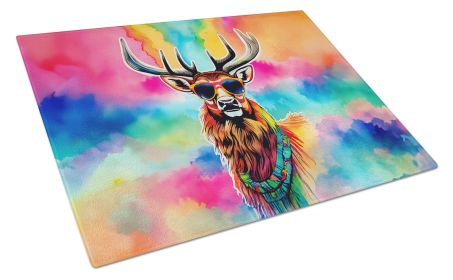 Hippie Animal Stag Deer Glass Cutting Board Decorative Tempered Glass Kitchen Cutting and Serving Board Large Size Chopping Board