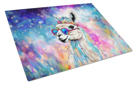 NEW Hippie Animal Llama Glass Cutting Board Decorative Tempered Glass Kitchen Cutting and Serving Board Large Size Chopping Board