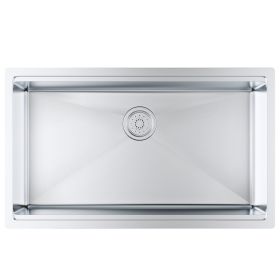 VEVOR Kitchen Sink, 304 Stainless Steel Drop-In Sinks, Undermount Single Bowl Basin with Ledge and Accessories