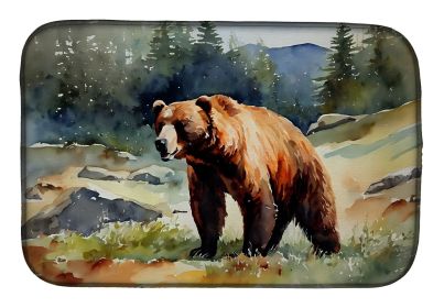 Kodiak Bear Dish Drying Mat Absorbent Dish Drying Mat Pad for Kitchen Counter Dish Drainer Mat for Countertop, 14 x 21", Multicolor