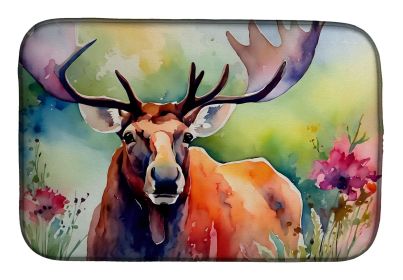 Moose Dish Drying Mat Absorbent Dish Drying Mat Pad for Kitchen Counter Dish Drainer Mat for Countertop, 14 x 21", Multicolor