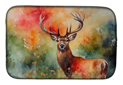 Deer Stag Dish Drying Mat Absorbent Dish Drying Mat Pad for Kitchen Counter Dish Drainer Mat for Countertop, 14 x 21", Multicolor