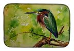 Green Heron Dish Drying Mat Absorbent Dish Drying Mat Pad for Kitchen Counter Dish Drainer Mat for Countertop, 14 x 21", Multicolor