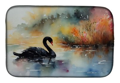 Black Swan Dish Drying Mat Absorbent Dish Drying Mat Pad for Kitchen Counter Dish Drainer Mat for Countertop, 14 x 21", Multicolor