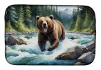 Alaskan Wilderness Grizzly Bear Dish Drying Mat Absorbent Dish Drying Mat Pad for Kitchen Counter Dish Drainer Mat for Countertop, 14 x 21"