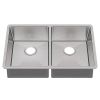 32" L X 19" W Undermount Double Bowl 16 Gauge 304 Stainless Steel Kitchen Sink (Sink Only)