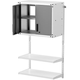 Metal Wall Cabinet with Lock and 3 Adjustable Shelves