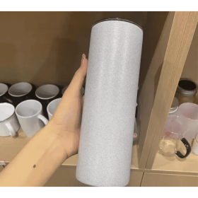 Sublimation 20oz Rough Glitter Straight Tumbler Without Metal Rim White Blank Sparkling