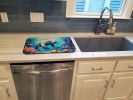 Summer Manatee Dish Drying Mat Absorbent Dish Drying Mat Pad for Kitchen Counter Dish Drainer Mat for Countertop, 14 x 21", Multicolor