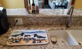 Oystercatchers Feeding Dish Drying Mat Absorbent Dish Drying Mat Pad for Kitchen Counter Dish Drainer Mat for Countertop, 14 x 21", Multicolor