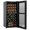 VEVOR 32-Bottle Wine Cooler Dual Zone Freestanding Refrigerator with LED Light