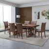 Mid Century Modern Dining Table Set for 7,Rectangular Table and 6 Kitchen Room Chairs,7 Piece Kitchen Table Set for Dining Room