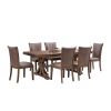 Mid Century Modern Dining Table Set for 7,Rectangular Table and 6 Kitchen Room Chairs,7 Piece Kitchen Table Set for Dining Room