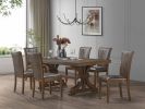 Mid Century Modern Dining Table Set for 7,Rectangular Table and 6 Kitchen Room Chairs,7 Piece Kitchen Table Set for Dining Room