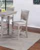 Dining Room Furniture Counter Height 5pc Set Square Table w Shelves Cushion Chairs Modern Style Rustic Grey