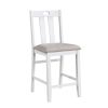 5-Piece Pack Counter Height Set Weathered Gray and White Table and Fabric Upholstered 4 Chairs Casual Dining Furniture