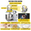 VEVOR Commercial Food Mixer 20Qt 750W 3 Speeds Adjustable 105 180 and 408 RPM Food Processor Heavy Duty with Stainless Steel Bowl Dough Hooks Whisk Be