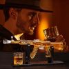 Whiskey Decanter AK47 Set with 2 Whiskey Glasses