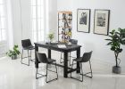 Bronco Antique Wood Finished Counter Height Dining Set: Table and Four Gray Chairs