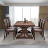 Mid Century Modern Dining Table Set for 7,Rectangular Table and 6 Kitchen Room Chairs,7 Piece Kitchen Table Set for Dining Room