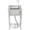 VEVOR Stainless Steel Utility Sink, 1 Compartment Free Standing Small Sink Include Faucet & legs