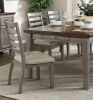 Gray Finish Traditional Style 7pc Dining Set Drawers Table and 6x Side Chairs Ladder Back Design Wooden Furniture