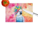 NEW Hippie Animal Cockatoo Glass Cutting Board Decorative Tempered Glass Kitchen Cutting and Serving Board Large Size Chopping Board
