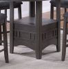 Contemporary Dining Room Counter Height 5pc Dining Set Round Table w Leaf And 4x Side Chairs Gray Finish Solid wood