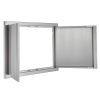 BBQ Access Door, 28W x 19H Inch Double Outdoor Kitchen Door, Stainless Steel Flush Mount Door, Wall Vertical Door with Recessed Handles