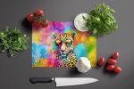 NEW Hippie Animal Leopard Glass Cutting Board Decorative Tempered Glass Kitchen Cutting and Serving Board Large Size Chopping Board