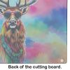Hippie Animal Stag Deer Glass Cutting Board Decorative Tempered Glass Kitchen Cutting and Serving Board Large Size Chopping Board