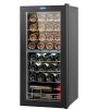 VEVOR 32-Bottle Wine Cooler Dual Zone Freestanding Refrigerator with LED Light