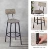 Bar Table Set with 2 Bar stools PU Soft seat with backrest, Grey, 43.31'' L x 15.75'' W x 35.43'' H.