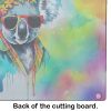 Hippie Animal Koala Glass Cutting Board Decorative Tempered Glass Kitchen Cutting and Serving Board Large Size Chopping Board