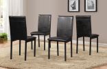 Citico 5-Piece Metal Dinette Set with Laminated Faux Marble Top, Black