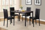 Citico 5-Piece Metal Dinette Set with Laminated Faux Marble Top, Black