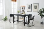 Bronco Antique Wood Finished Counter Height Dining Set: Table and Four Gray Chairs