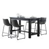Bronco Antique Wood Finished Counter Height Dining Set: Table and Four Gray Chairs