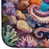 Octopus Among Coral Dish Drying Mat Absorbent Dish Drying Mat Pad for Kitchen Counter Dish Drainer Mat for Countertop, 14 x 21", Multicolor
