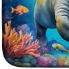 Summer Manatee Dish Drying Mat Absorbent Dish Drying Mat Pad for Kitchen Counter Dish Drainer Mat for Countertop, 14 x 21", Multicolor