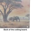 Elephants Savanna Sunrise Glass Cutting Board Decorative Tempered Glass Kitchen Cutting and Serving Board Large Size Chopping Board