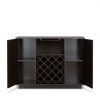 Espresso 2-Door Wine Cabinet with Stemware Rack