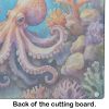 Octopus Among Coral Glass Cutting Board Decorative Tempered Glass Kitchen Cutting and Serving Board Large Size Chopping Board