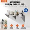 VEVOR 18" x 60" Stainless Steel Shelf, Wall Mounted Floating Shelving with Brackets, 450 lbs Load Capacity Commercial Shelves